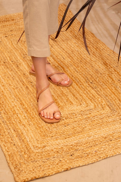 The Workshop - Asymmetric Strap Flat Leather Sandals