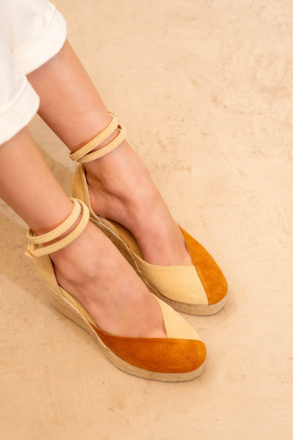 The Workshop - Two - Tone Closed - Toe Espadrille Wedges