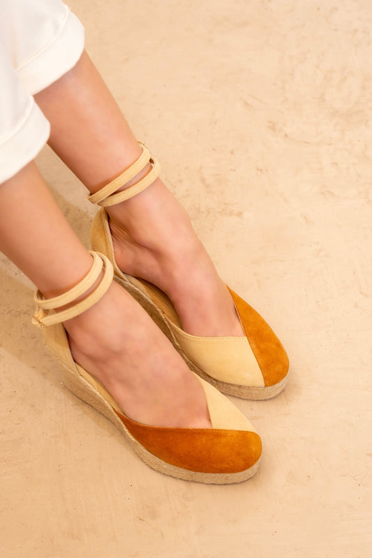 The Workshop - Two - Tone Closed - Toe Espadrille Wedges